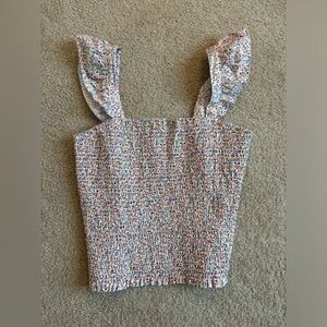 Old Navy ruched floral blouse
